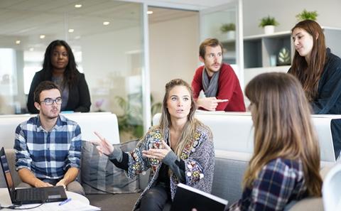 Group of students talking